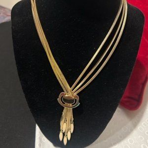 MONET 1963 Priscilla 3-Strand Gold Slider NECKLACE